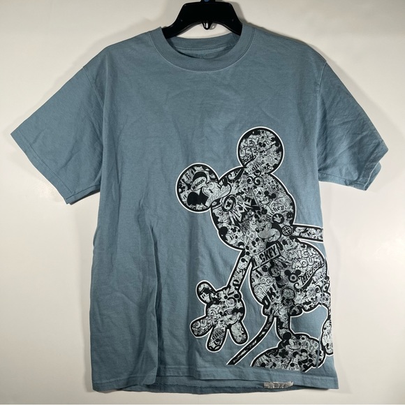 Disneyland Walt Disney Mickey Mouse Hanes Blue Short Sleeve T Shirt size Medium - Picture 3 of 8